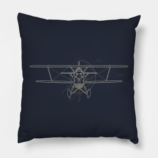 Vintage Airplane Blueprint Pillow