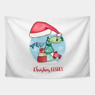 Christmas Fishes Tapestry