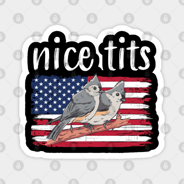 Funny July 4th Nice Tits Tufted Titmouse Bird T July 4th Magnet Teepublic