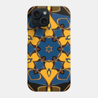 Cartoon Mandala Flower Yellow Blue and Orange Phone Case