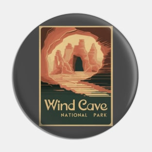 Retro Poster of Wind Cave National Park Pin