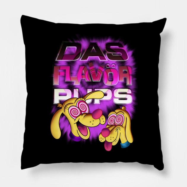 Das Flavor Pups - pschedelic version Pillow by MunkeeWear