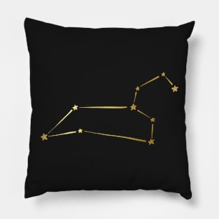 Gold Leo Star Sign Pillow