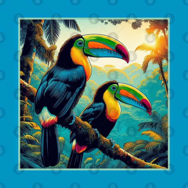 Striking Tropical Toucan Birds by Organicgal Graphics