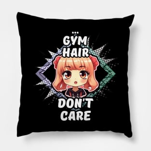 Kawaii Gym Hair Don't Care Anime Pillow