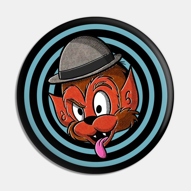 Werewolf Boy Retro Cartoon Pin by QuePedoStudio