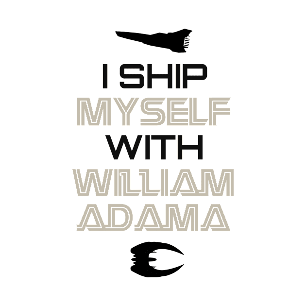 I ship myself with William Adama by AllieConfyArt