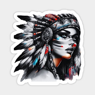 Native American, Beauty, Wild Rose | Catsie Cat Magnet