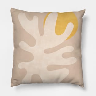 Abstract Shapes Botanical - Neutral Beige Pillow