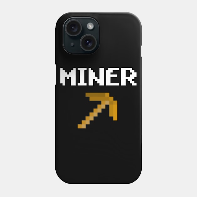 wood pickaxe miner Phone Case by Mamon