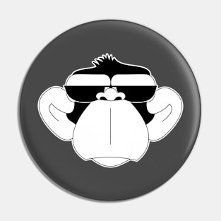 Monkey serious citizen sunglasses BW Pin