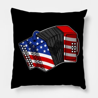 4th July USA Flag Accordion Accordionist Pillow