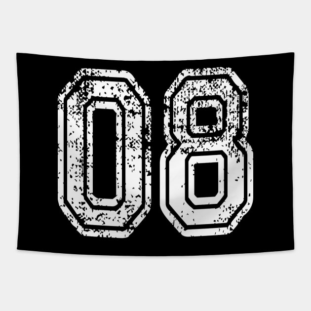 Number 08 Grungy in white Tapestry by Sterling