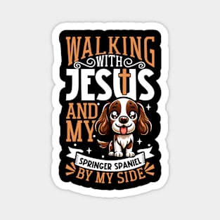 Jesus and dog - English Springer Spaniel Magnet