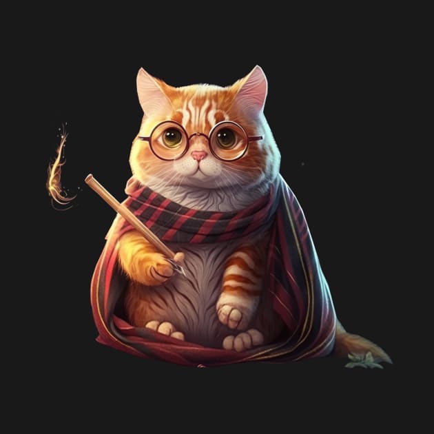 Cute Wand Wizard Cat by TriHarder12