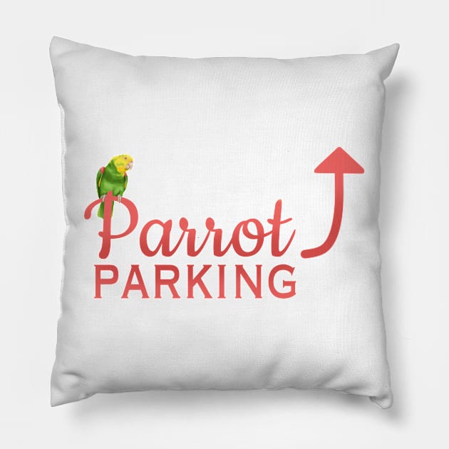 Parrot Parking - Double Yellow-Headed Amazon Pillow by HappyWings