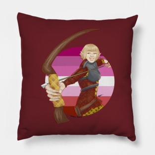 Sera and Lesbian Pride Flag Pillow