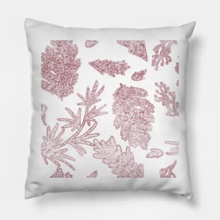 Burgundy tropical garden - rose gold glitter Pillow