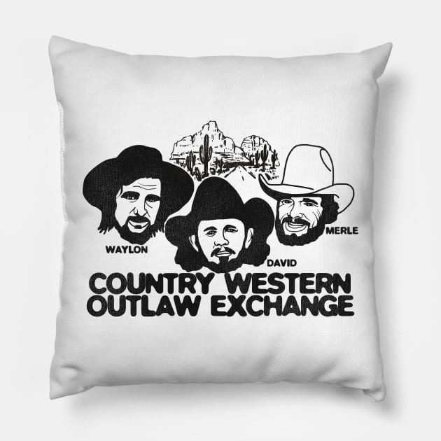 Country Western Outlaw Exchange Pillow by darklordpug