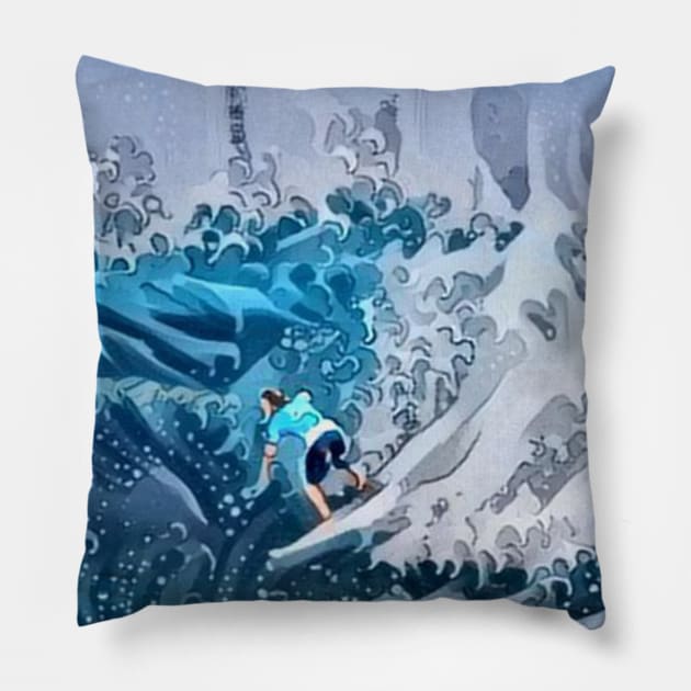 surfing Pillow by Flowerandteenager