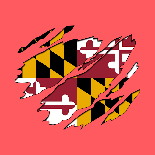 Tear Away Maryland Flag by InspiredQuotes