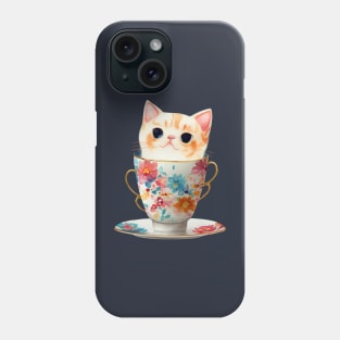 Cat in cup - Cute cat Phone Case