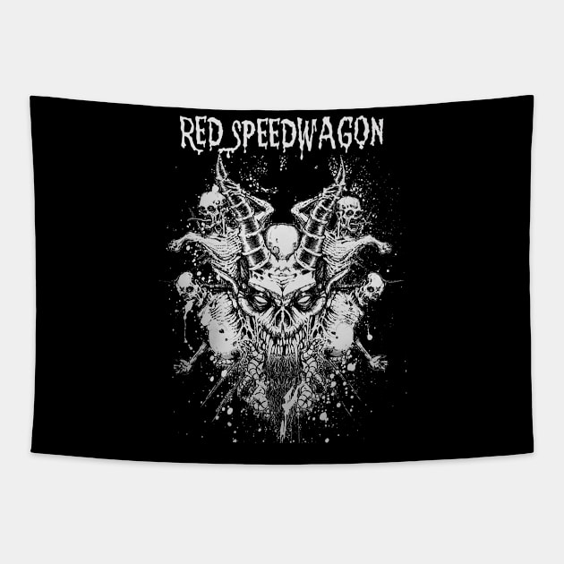 Dragon Skull Play Red Speed Tapestry by Teropong Kota