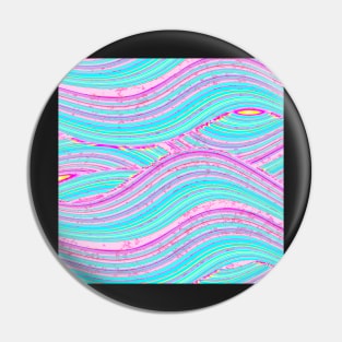 Mermaid Waves | Neon Pink, Turquoise, and Yellow Colors | Digital Illustration Pin