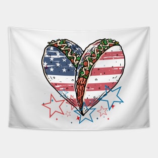 Funny 4th Of July 2021 Fourth Of July For Men's And Women's For 4th Of July Tacos Lovers Tapestry