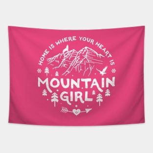 Mountain Girl (white) Tapestry
