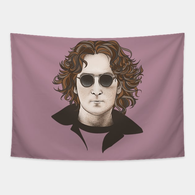 John with glasses Tapestry by Led Moth