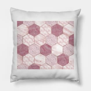Deep rose marble honeycomb Pillow