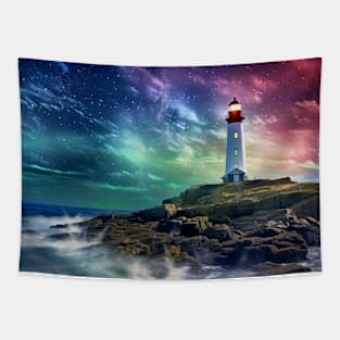 Lighthouse Nature World Fantastic Landscape Surrealist Tapestry