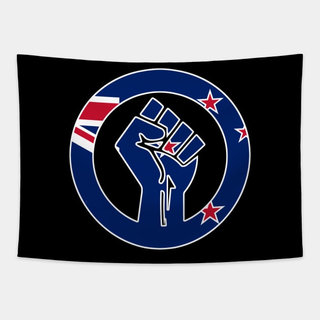 Black Lives Matter Fist Circled Flag New Zealand Tapestry by aaallsmiles