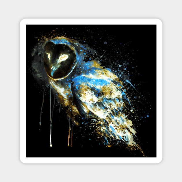 Barn Owl Reversed Colors Magnet by Marian Voicu