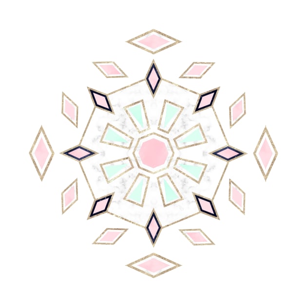 Modern gold Moroccan geometric flower marble image by InovArtS