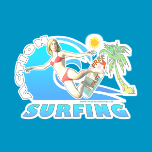 Girl Surfing Fast and Free T-Shirt