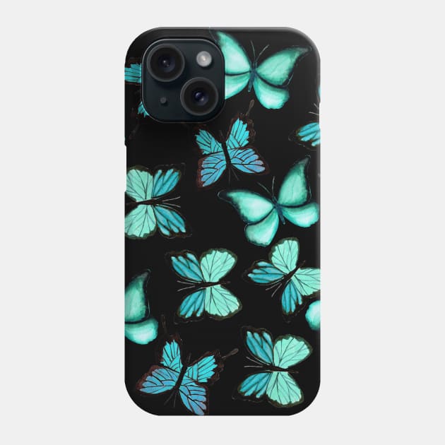 Blue butterflies Phone Case by JuliaBadeeva