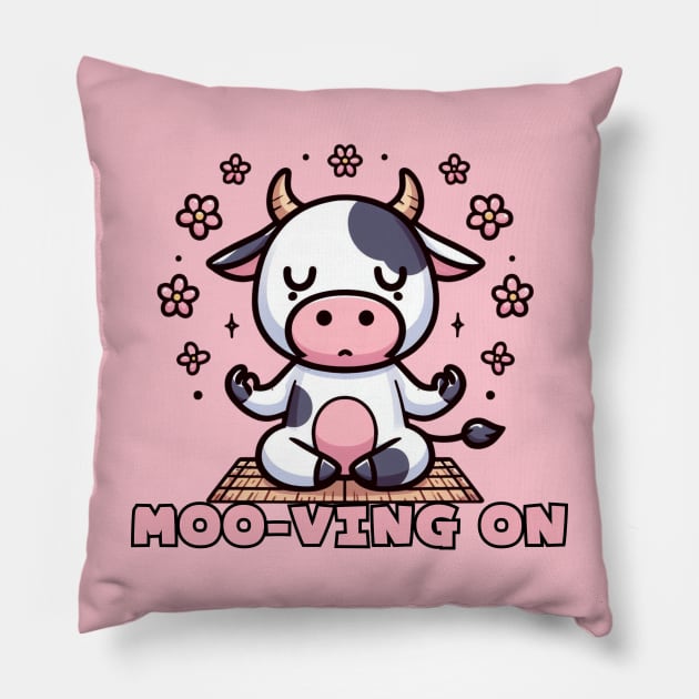 Cow Yoga instructor Pillow by Japanese Fever