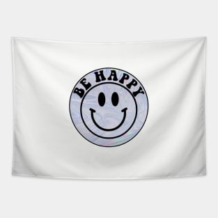 Be Happy Trippy Smiley Face Tapestry