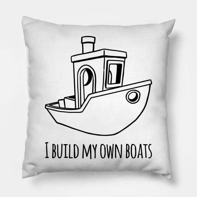 I build my own boats Pillow by Fibre Grease