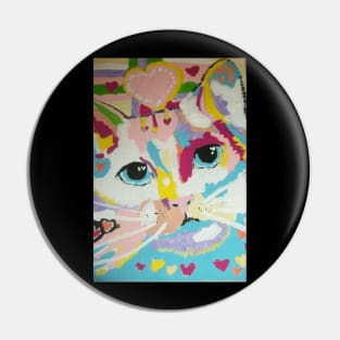 Colorful cat face painting Pin