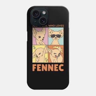 Just A Girl Who Loves Fennec Fox Vintage Retro Phone Case
