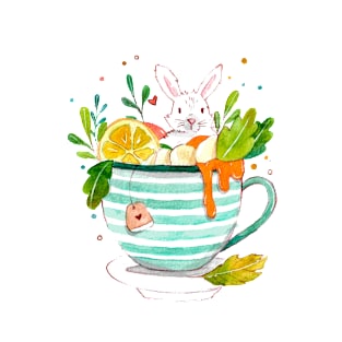 Bunny watercolor in a cup T-Shirt