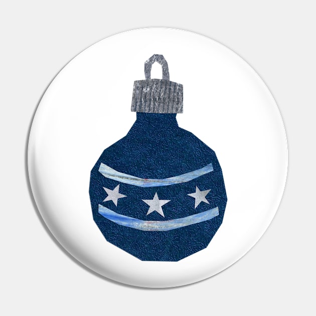 Bauble - Small blue 3 stars Pin by Babban Gaelg