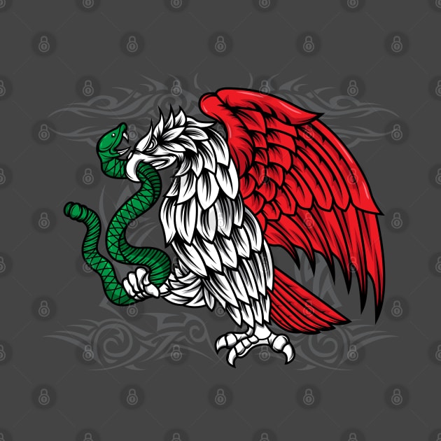 Mexican Pride Mexican Coat of Arms Mexico Flag Tribal Style by Blink_Imprints10