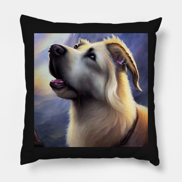 Howling Kangal Shepherd Dog Pillow by Shadowbyte91