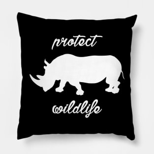 protect wildlife - rhino Pillow