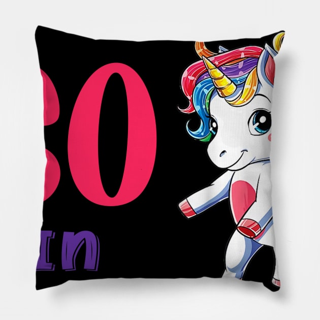 I Turned 60 in quarantine Cute Unicorn Pillow by Superdadlove