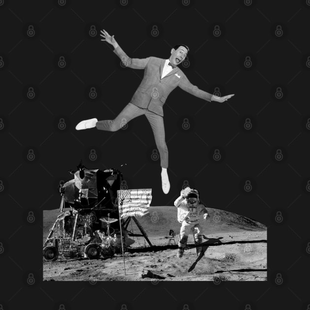 Pee Wee Herman On The Moon by Hursed